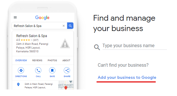 Add business to Google